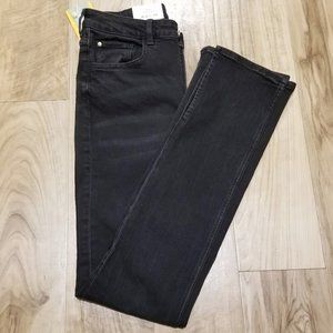 New H&M &Denim Full Length High Rise Split Hem Skinny Jeans 8 Womens Black 30x33